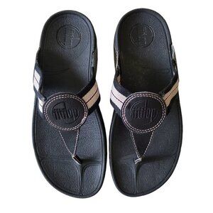 Fitflops Black WALKSTAR Webbing Toe-Post
